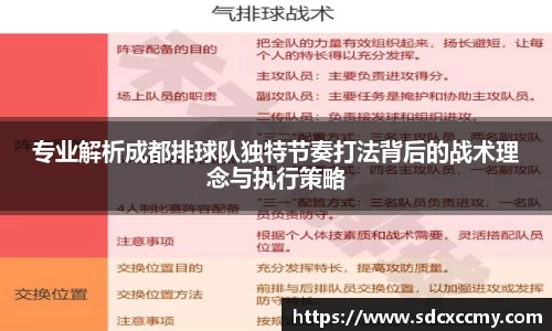 专业解析成都排球队独特节奏打法背后的战术理念与执行策略